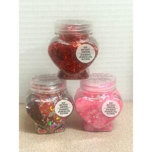 Recollections Specialty Polyester Glitters in heart-shaped containers